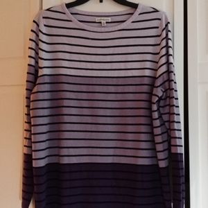 Croft&Barrow Purple and Black Striped Knit Sweater 💜🖤💜🖤
